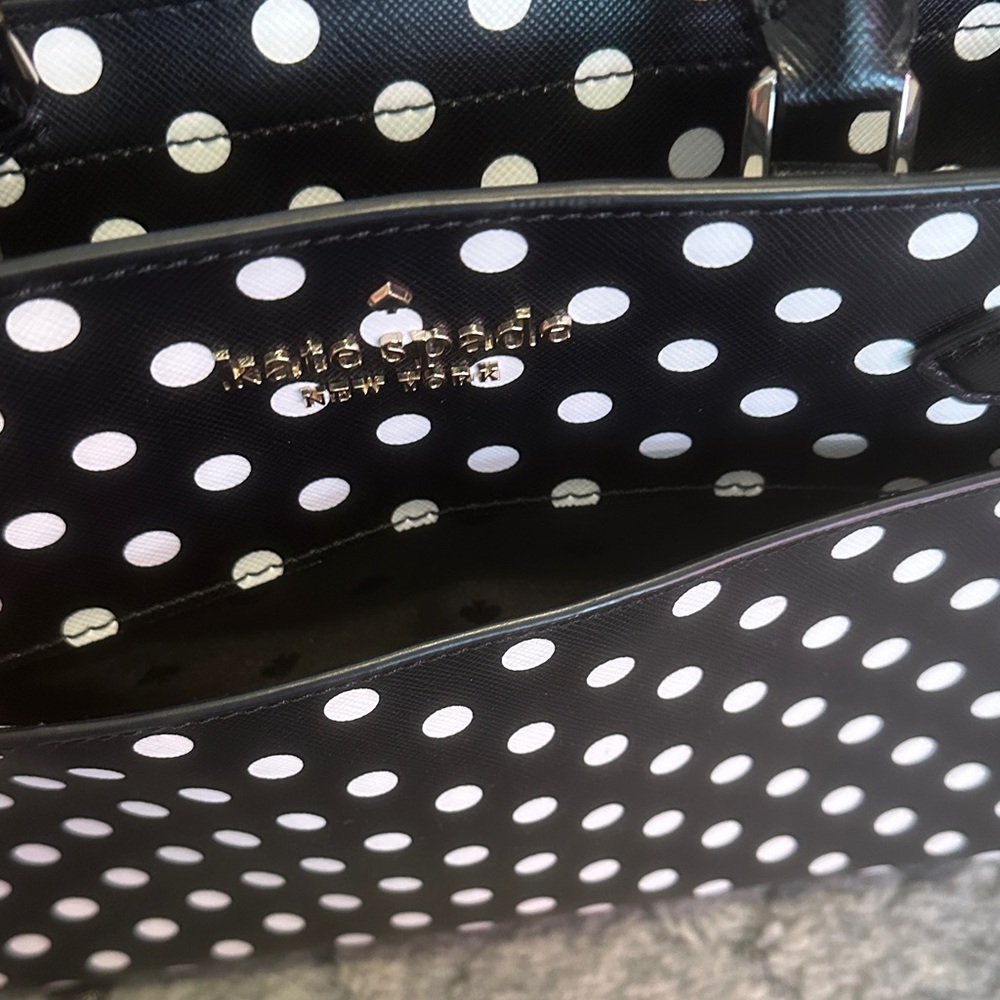 Kate Spade Black and White Polka Dot Satchel - Picture 9 of 11